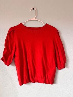 Orange puff sleeve sweater